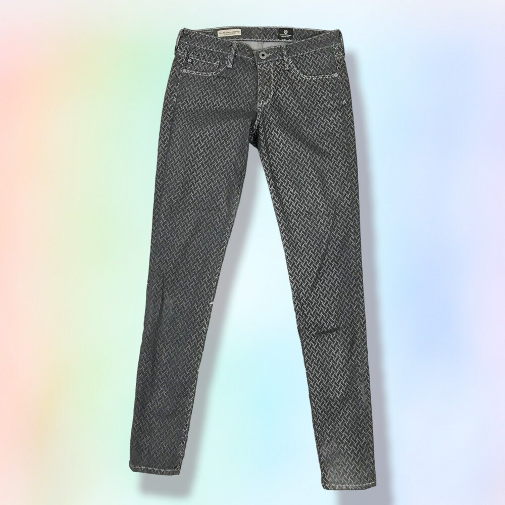 AG Adriano Goldschmied Absolute Legging Extreme Skinny Jeans Grey Print 26R